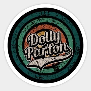 Dolly Parton // Retro Circle Crack Vintage Sticker